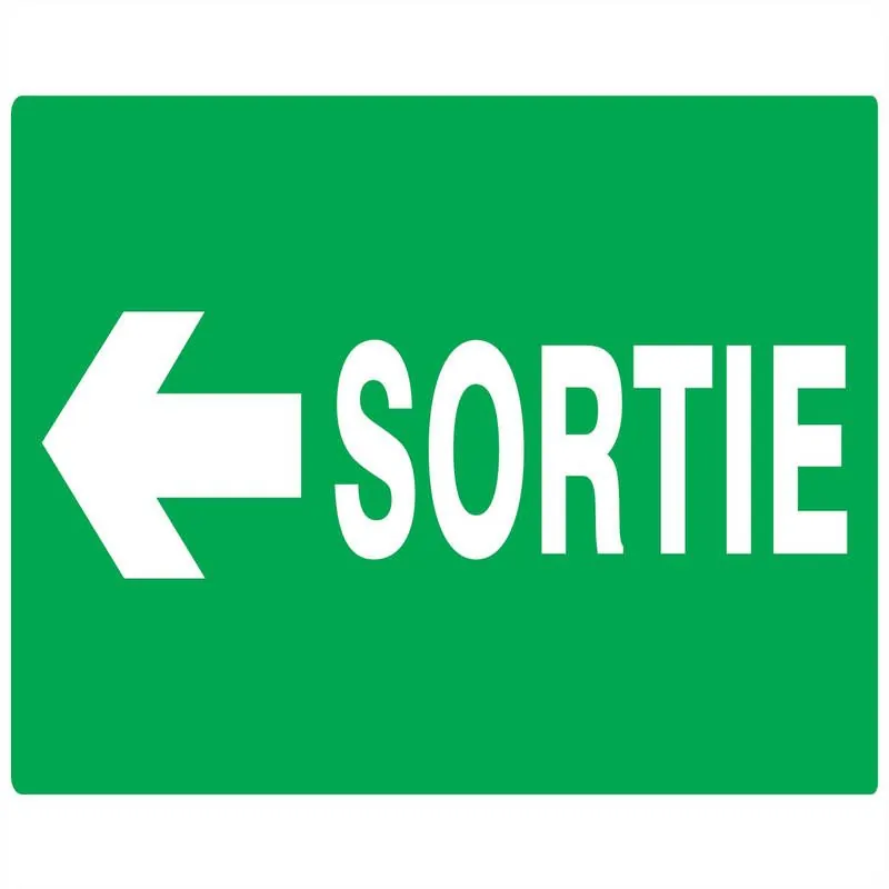 Panneau SORTIE FLECHE A GAUCHE 330X200 Taliaplast 721418