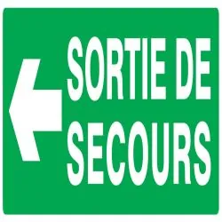 Panneau SORTIE SECOURS FLECHE A GAUCHE Taliaplast 726413