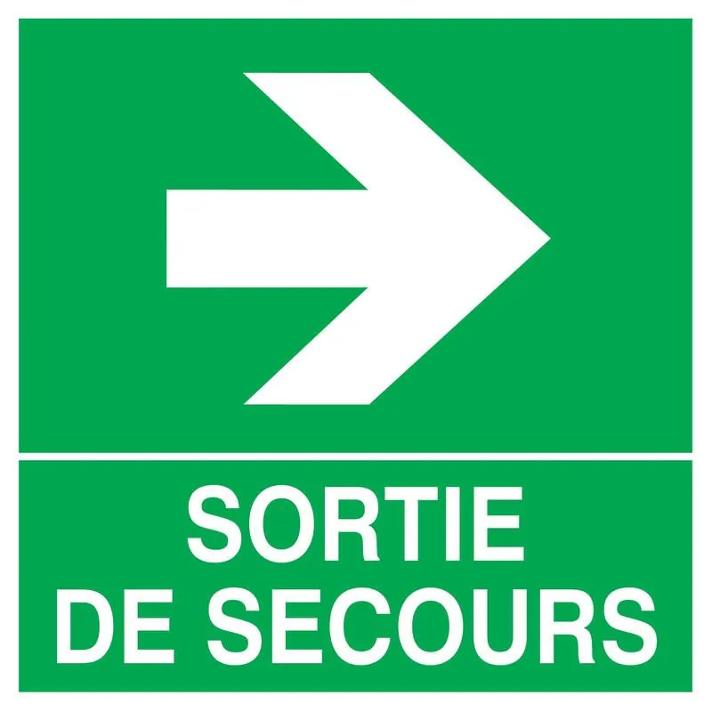 Panneau SORT.SECOURS FLECHE A DROITE N Taliaplast 728409
