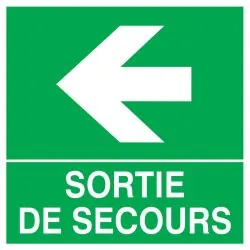 Panneau SORT.SECOURS FLECHE A GAUCHE N Taliaplast 728414