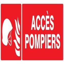 Panneau ACCES POMPIERS 330x120mm Taliaplast 726105