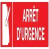 Panneau ARRET D'URGENCE 200x52 NORMASI Taliaplast 720110