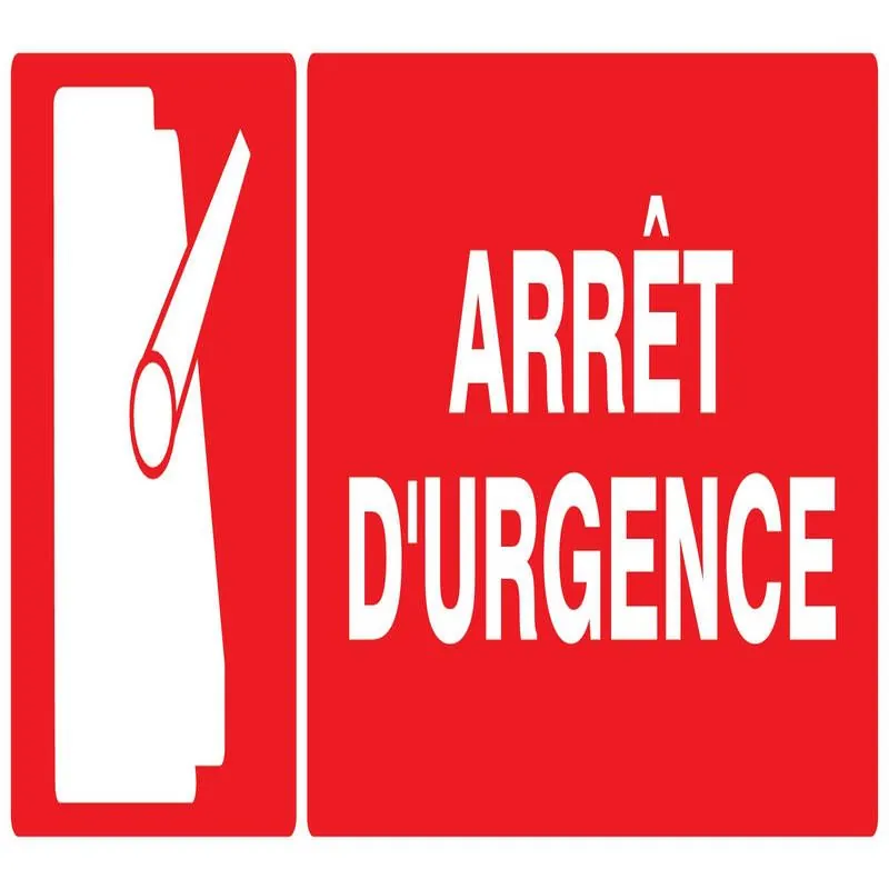 Panneau ARRET D'URGENCE 330X120 NORMAS Taliaplast 726110