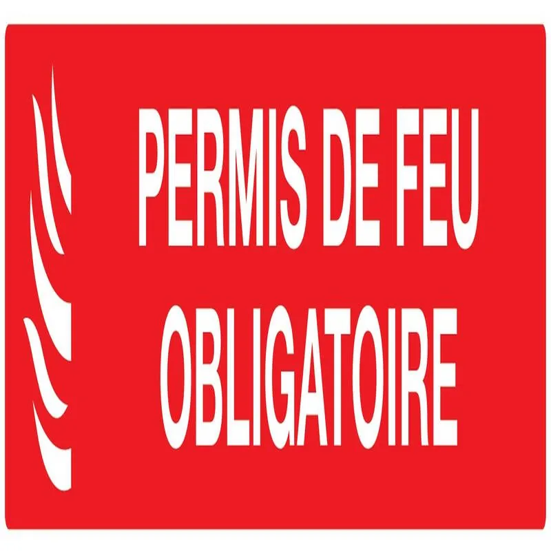 Panneau PERMIS DE FEU OBLIGATOIRE 330x Taliaplast 725119