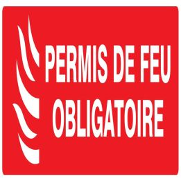 Panneau PERMIS DE FEU OBLIGATOIRE NORM Taliaplast 726119