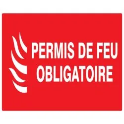 Panneau PERMIS DE FEU OBLIGATOIRE 330x Taliaplast 721119