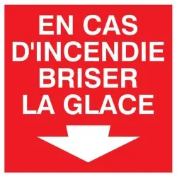 Panneau EN CAS INCENDIE BRIS DE GLACE Taliaplast 728107