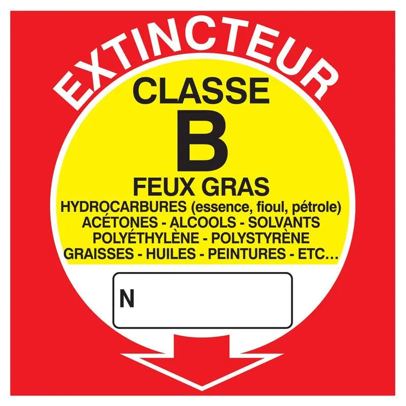 Panneau EXTINCTEUR CLASSE B NORMASIGN Taliaplast 728116