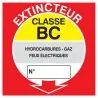 Panneau EXTINCTEUR CLASSE BC 200x200mm Taliaplast 728117