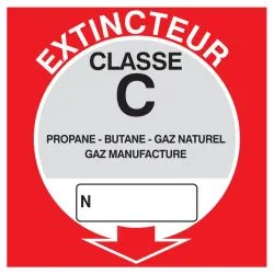 Panneau EXTINCTEUR CLASSE C 200x200mm Taliaplast 728118