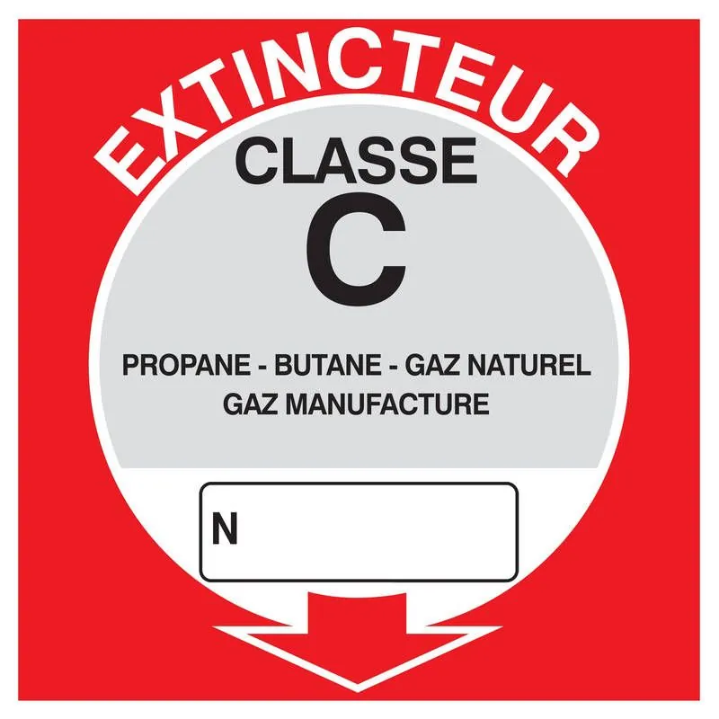 Panneau EXTINCTEUR CLASSE C 200x200mm Taliaplast 728118