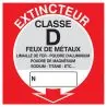 Panneau EXTINCTEUR CLASSE D 200x200mm Taliaplast 728119