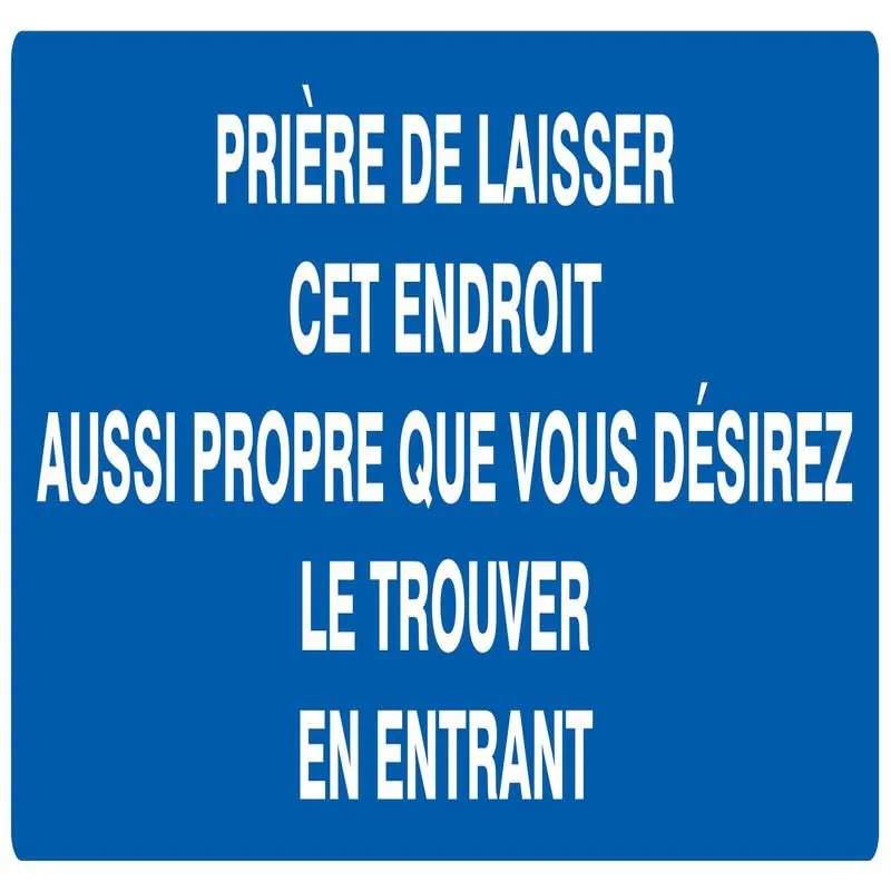 PRIERE LAISSEZ ENDROIT PROPRE Taliaplast 726641