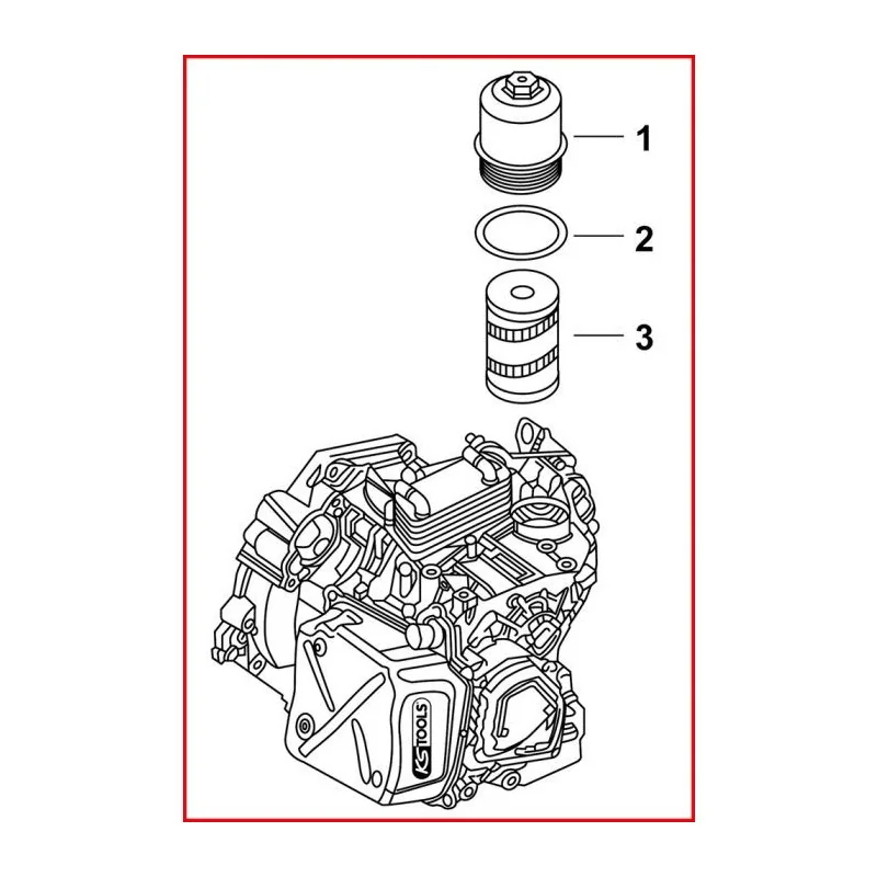Clé pour filtre à huile de boite de vitesses DSG . 1/2" - 24 mm - L.136 mm KSTOOLS 150.9353 | 150.9353