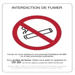 Panneau INTERDICTION DE FUMER 150x210 Taliaplast 729001