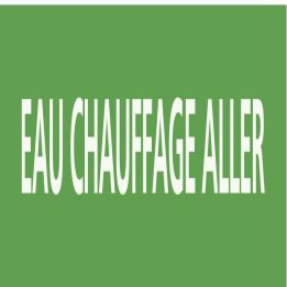 Panneau EAU CHAUFFAGE ALLER 156x26mm ( Taliaplast 732136