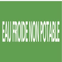 Panneau EAU FROIDE NON POTABLE 156X26 Taliaplast 732168