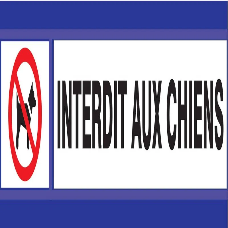 Panneau INTERDIT AUX CHIENS D-SIGN 180 Taliaplast 630205