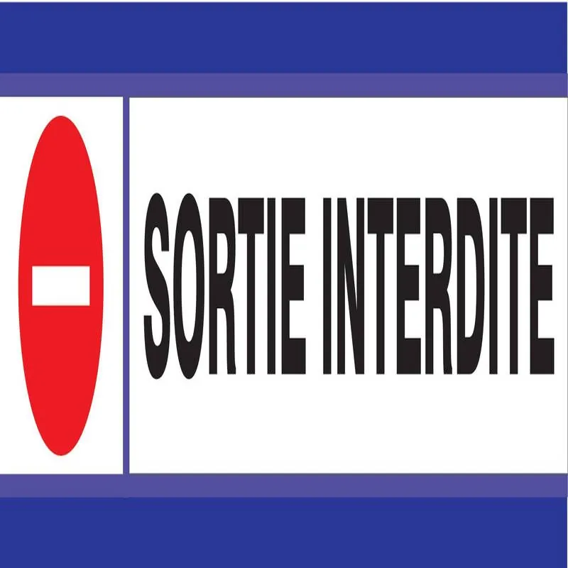 Panneau SORTIE INTERDITE D-SIGN 180X45 Taliaplast 630204