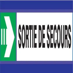 Panneau SORTIE SECOURS FLECHE A DROITE Taliaplast 630409