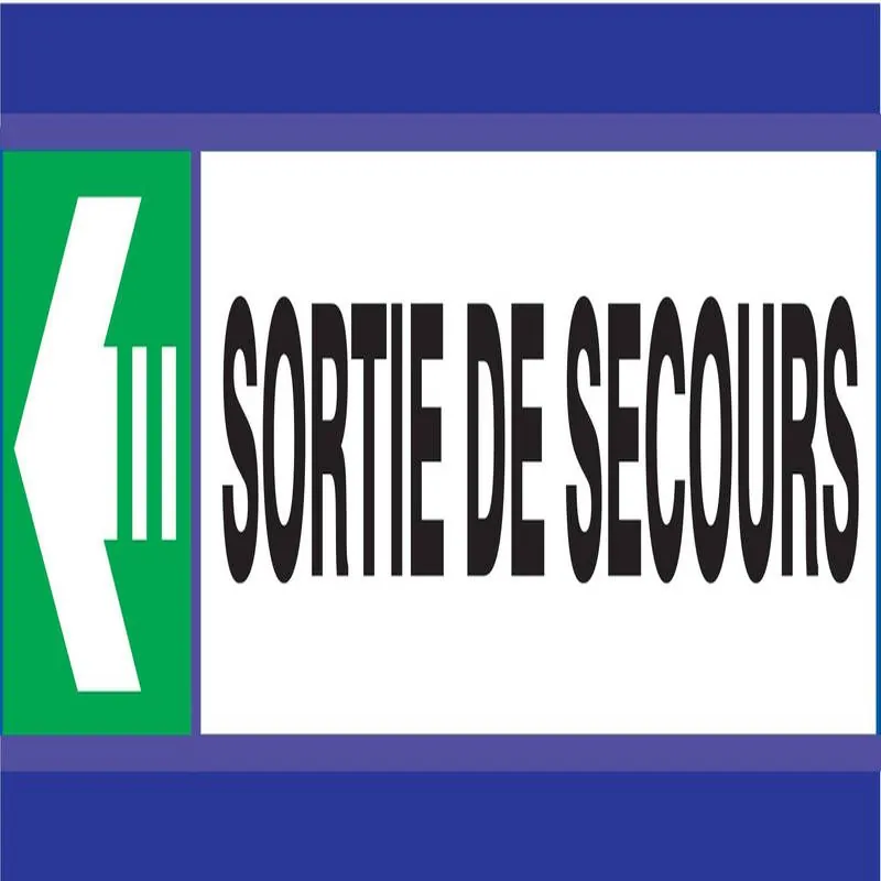 Panneau SORTIE SECOURS FLECHE A GAUCHE Taliaplast 630410