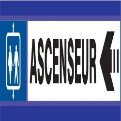 Panneau ASCENSEUR FLECHE A GAUCHE D-SI Taliaplast 630604