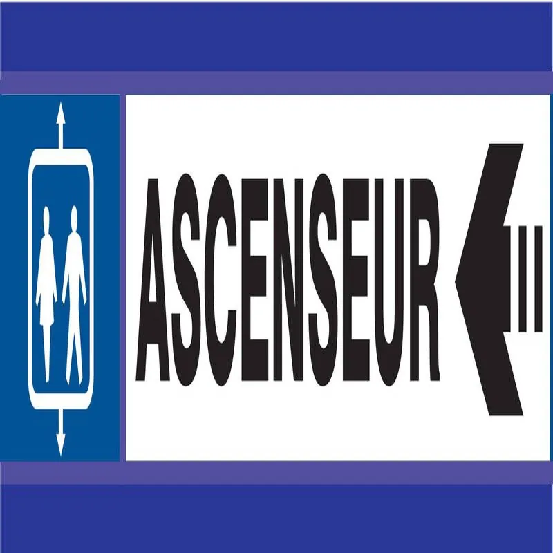 Panneau ASCENSEUR FLECHE A GAUCHE D-SI Taliaplast 630604