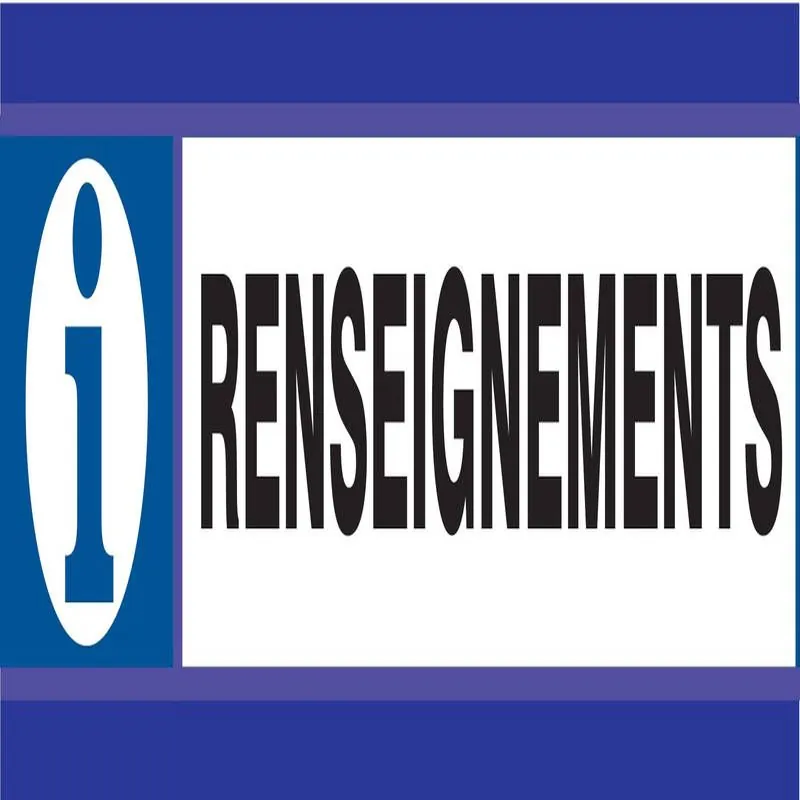 Panneau RENSEIGNEMENTS D-SIGN 180X45 Taliaplast 630620