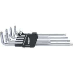 Jeu de clés mâles TORX® 5 pans percées extra longues . 9 pièces KSTOOLS 151.2470