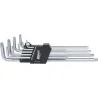 Jeu de clés mâles TORX® 5 pans percées extra longues . 9 pièces KSTOOLS 151.2470 | 151.2470