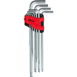 Jeu de clés mâles 6 pans à tête sphérique extra-longues . 1/16'' à 3/8'' KSTOOLS 151.4920 | 151.4920