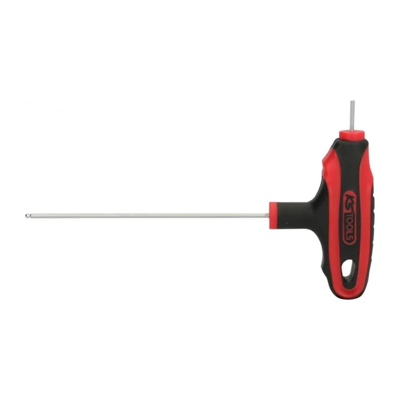 Clé mâle 6 pans à tête sphérique à poignée en T . 2 mm KSTOOLS 151.8130 | 151.8130