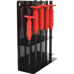 Présentoir de 5 chasse-axes brunie avec poignée de protection . 6-8-10-12-14 mm KSTOOLS 156.0020 | 156.0020