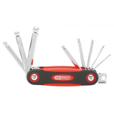 Jeu de 8 clés mâles 6 pans à tête sphérique sur monture KSTOOLS 158.3520 | 158.3520