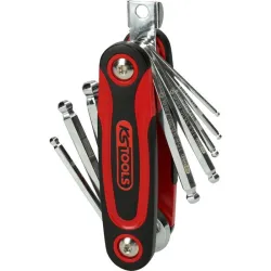 Jeu de 8 clés mâles 6 pans à tête sphérique sur monture KSTOOLS 158.3520 | 158.3520