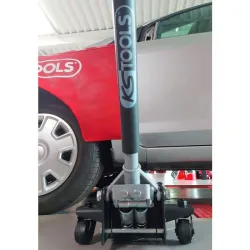 Cric hydraulique extra-bas acier ULTIMATE 2T avec double-roues avant KSTOOLS 161.0372 | 161.0372