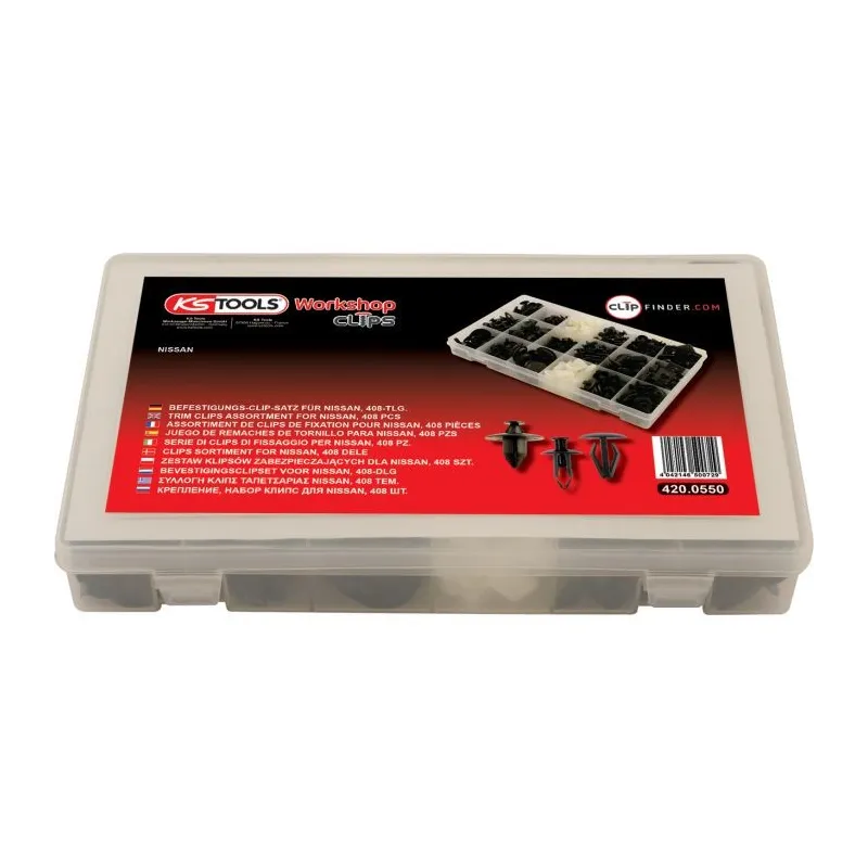 Assortiment d'agrafes pour Nissan . 408 pcs KSTOOLS 420.0550 | 420.0550 Assortiment d'agrafes pour Nissan . 408 pcs KSTOOLS 420.0550 | 420.0550