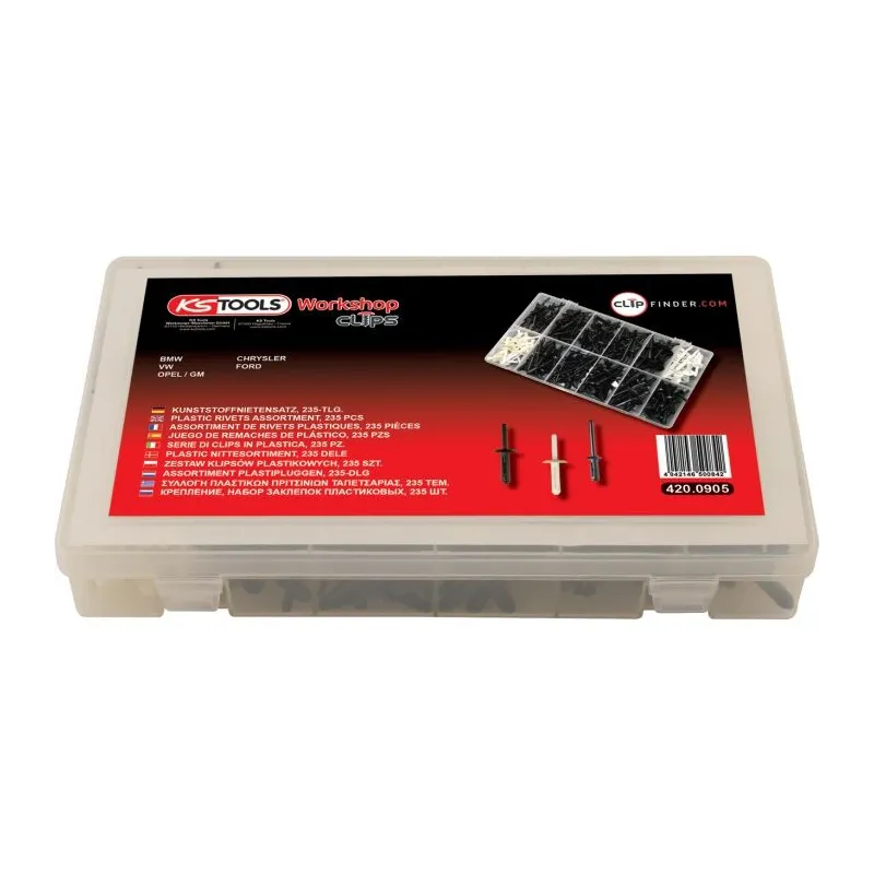 Assortiment de rivets plastiques . 235 pcs KSTOOLS 420.0905 | 420.0905 Assortiment de rivets plastiques . 235 pcs KSTOOLS 420.0905 | 420.0905