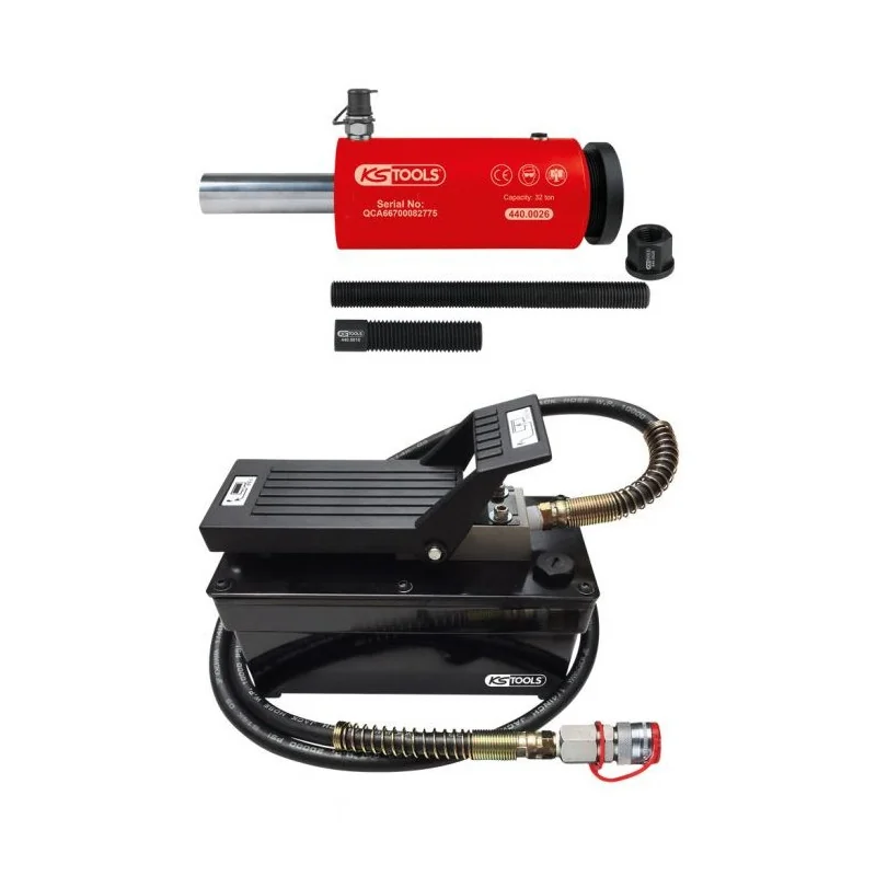 Unité hydraulique 32 t avec pompe pneumatique/hydraulique . 9 pcs. KSTOOLS 440.9996 | 440.9996 Unité hydraulique 32 t avec pompe pneumatique/hydraulique . 9 pcs. KSTOOLS 440.9996 | 440.9996