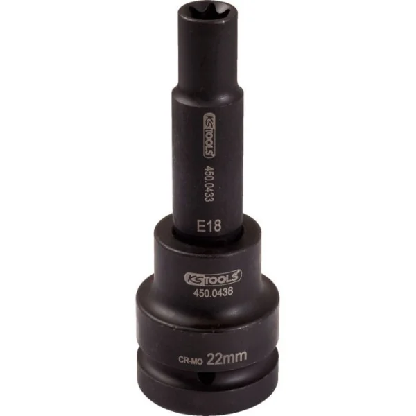 Douille à chocs pour culasse TORX® 3/4'' . L.140 mm - E18 KSTOOLS 450.0451 | 450.0451