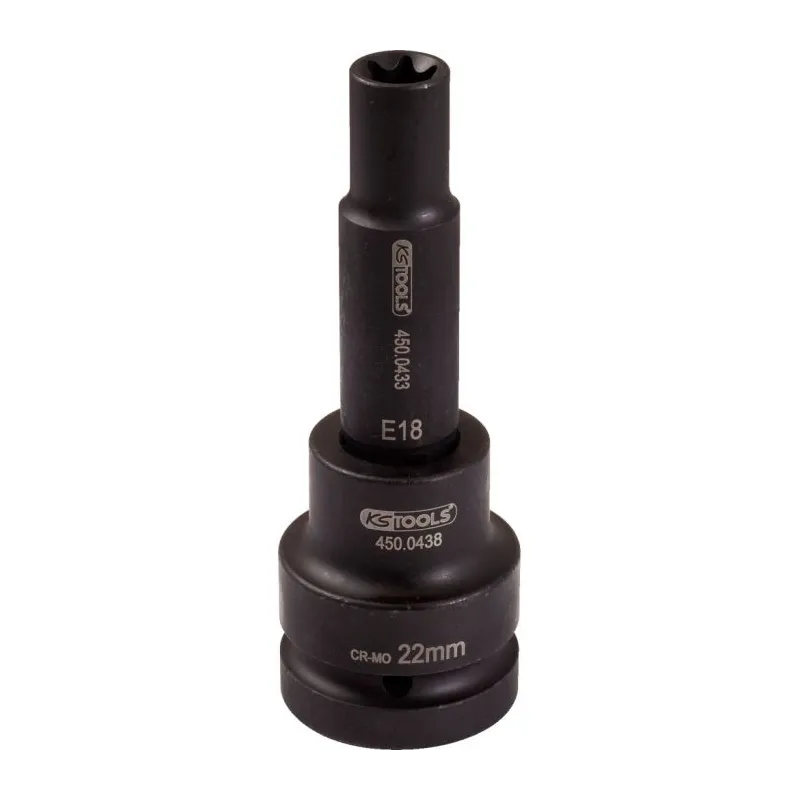 Douille à chocs pour culasse TORX® 3/4'' . L.140 mm - E22 KSTOOLS 450.0453 | 450.0453