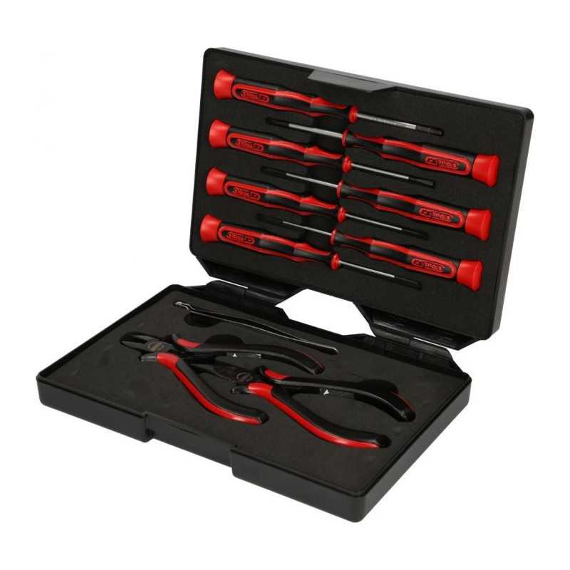 Coffret de pinces et tournevis électroniques . 1 .4 à 3 mm - 10 pcs KSTOOLS 500.7180