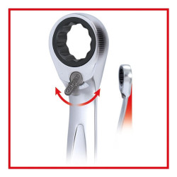 Clé mixte à cliquet RING STOP® GEARplus® . 18 mm KSTOOLS 503.4918 | 503.4918