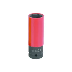 Douille à chocs longue 6 pans pour jantes aluminium - rouge - 21 mm KSTOOLS 515.1076 | 515.1076