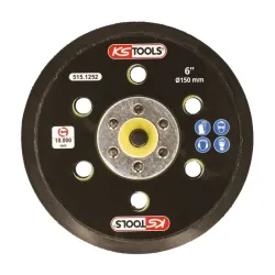 Plateau Velcro D150mm . 15 trous pour ponceuse 515.1254 et 515.1257 KSTOOLS 515.1252 | 515.1252