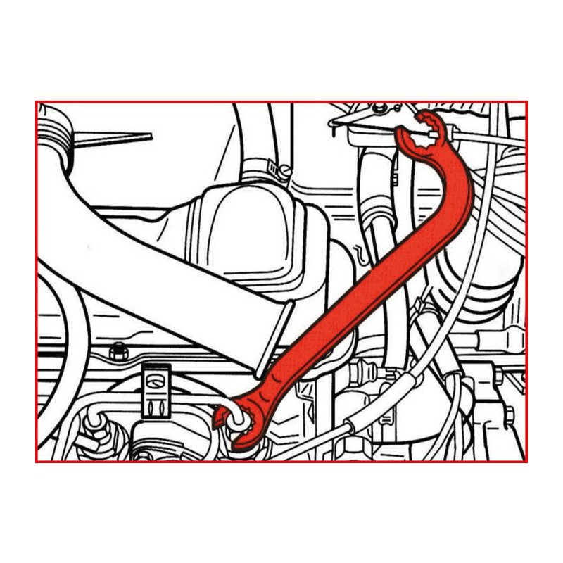 Clé ouverte 12 pans 17x17 mm pour conduites d'injection KSTOOLS 517.0057 | 517.0057 Clé ouverte 12 pans 17x17 mm pour conduites d'injection KSTOOLS 517.0057 | 517.0057