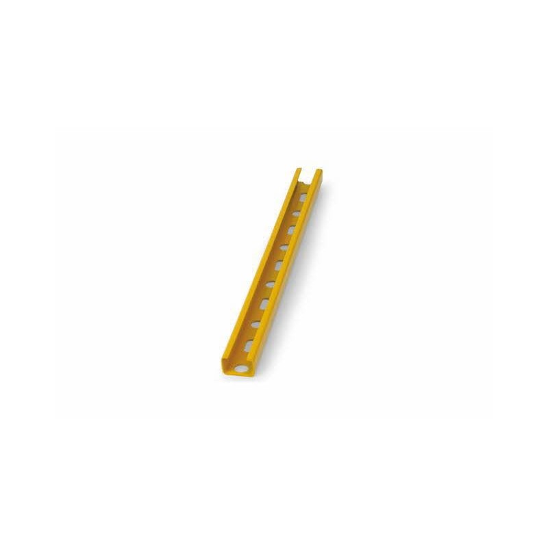 INDEX Profilés pour charges légères type "C" Rail perforé. Revêtement plastique jaune (27 x 18 x 1,25 10 pièces.) GPP271812