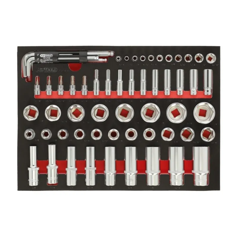 Module de douilles en pouces 1/4" - 1/2" . 62 pièces KSTOOLS 712.1010 | 712.1010