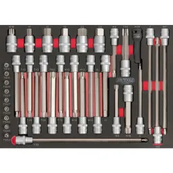 Module d'embouts longs pour la mécanique 1/4" - 1/2" . 38 pièces KSTOOLS 712.5038 | 712.5038