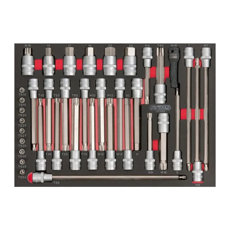 Module d'embouts longs pour la mécanique 1/4" - 1/2" . 38 pièces KSTOOLS 712.5038 | 712.5038 Module d'embouts longs pour la mécanique 1/4" - 1/2" . 38 pièces KSTOOLS 712.5038 | 712.5038